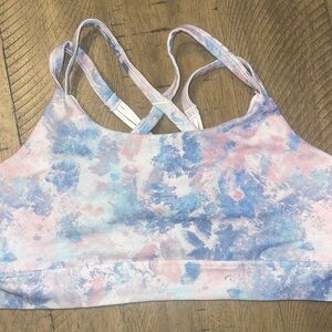Freely Girls Large Super Soft Tie-Dye Sports Bra with Cross Back